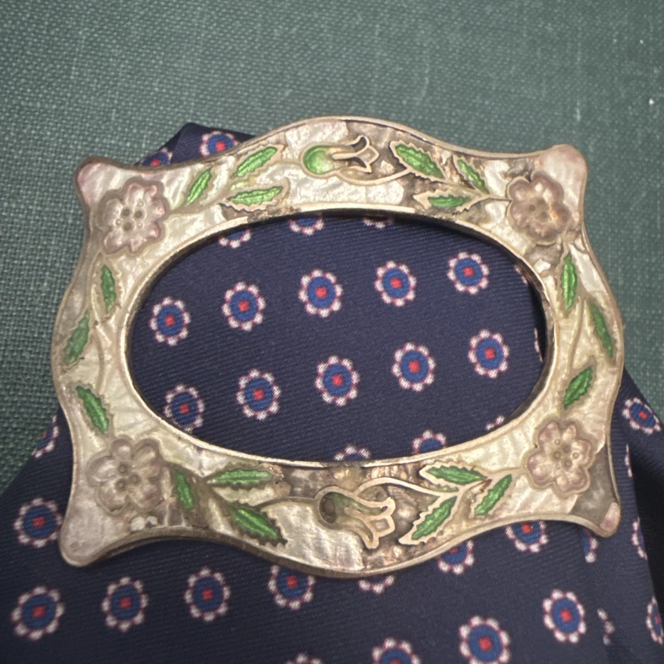 Accesorios antiguos de corbata esmaltados vintage de plata de ley 925   Foto 4 de 4