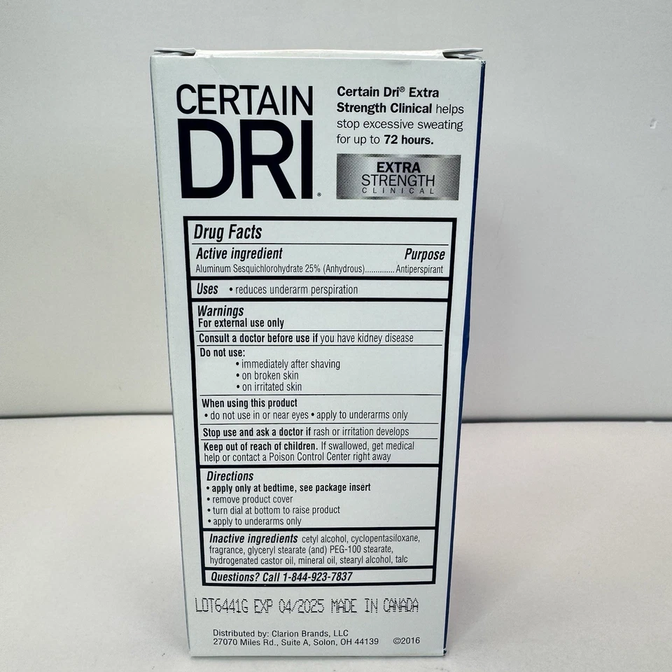 Certain DRI 72HR Protection Extra Strength Solid Antiperspirant 1.7 oz. Exp 7/25 - Image 3 of 4