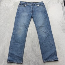 Levi's Jeans Mens 36x32 Blue 505 Regular Fit Straight Leg Stretch Denim Pants