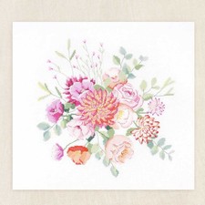 Kit de points de croix comptés DMC "Bouquet Vintage", 44x44cm, DIY