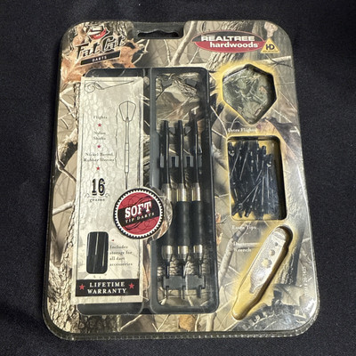 Fat Cat Realtree Hardwoods HD Camo Soft Tip Darts with Storage/Travel Case, 16