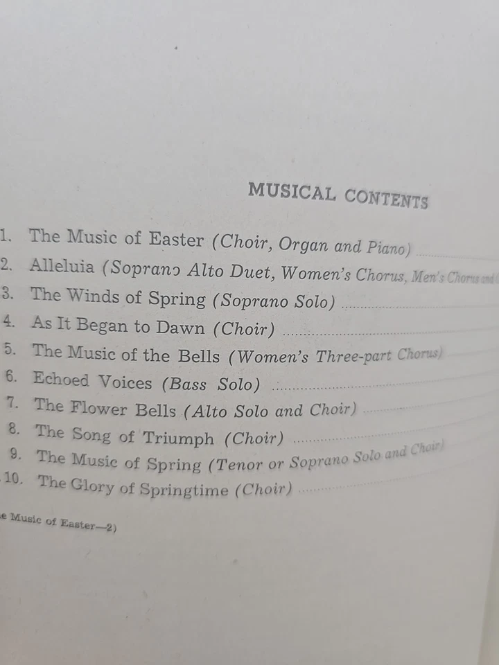 THE MUSIC OF EASTER CHOIR CANTATA FOR MIXED VOICES BY FRED B. HOLTON 1948 - Image 3 of 4