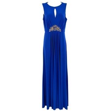 Eliza J Empire Waist Beaded Maxi Dress Sz 4 Art Deco Formal Cruise Gala Wedding