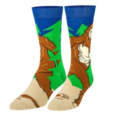 Cool Socks, Colorful Funny Novelty Prints, Dress Socks for Men, Sasquatch