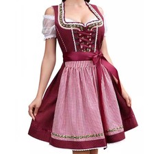 German Traditional Dirndl Dress Oktoberfest Bavarian Beer Girl Costume