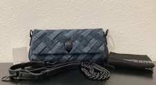 Kurt Geiger Small Long Kensington Two-Tone Denim 2 Straps 10.5" x 5" x 2" New
