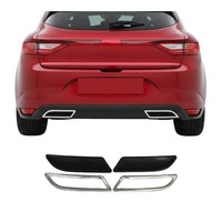 StoßStangen Diffusor Auspuffrahmen FüR Renault Megane 2016-2022 Edelstahl Chrom