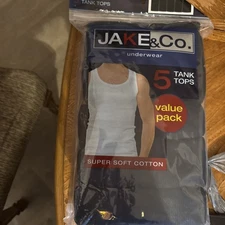 Jake & co Men Five Tank Tops Size Large solid black New
