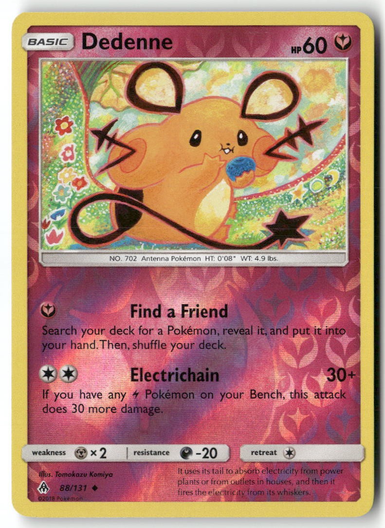 Dedenne 88/131 Uncommon Forbidden Light Pokemon Reverse Holo Lightly Played