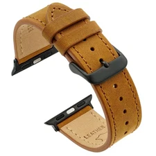 Benchmark Leather Watch Band Compatible for Apple Watch Band 45mm, 44mm, 42mm...