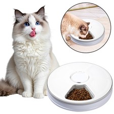 Automatic Pet Feeder 6 Meal Trays with Digital Timer Cat Food Dispenser Durable