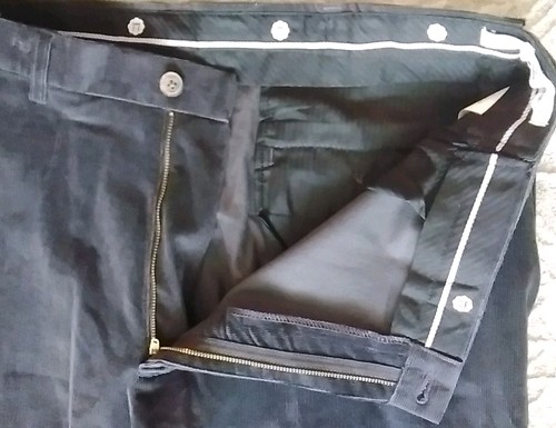 HAGGAR Men Stretch Corduroy Pants 44 X 32 Classic Hidden Comfort Waistband Dusk - Picture 9 of 9