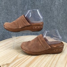 Born Bandy Shoes Womens 8 Casual Slip On Comfort Wedge Clogs Brown Leather