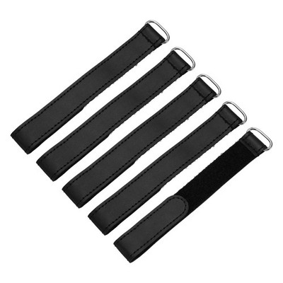 5Pcs Battery Tie Down Straps 0.8x8'' Black Leather Hold Down Hook Loop Straps