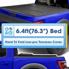 For 2019-2025 Dodge Ram 1500 6.4 FT Bed Low Profile Hard Tri Fold Tonneau Cover