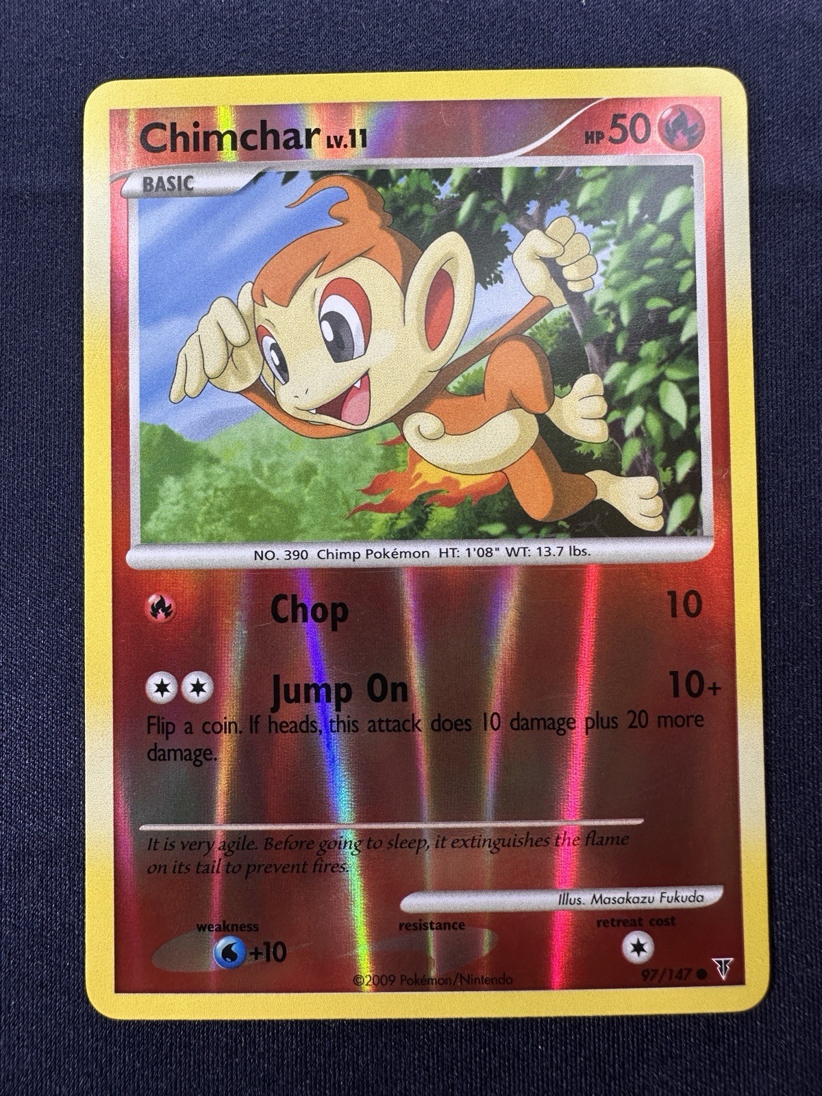 Chimchar - 97/147 - Reverse Holo English Pokemon Supreme Victors NM FREE SHIP