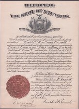 FRANKLIN D. ROOSEVELT - MILITARY APPOINTMENT SIGNED 12/26/1929 WITH CO-SIGNERS