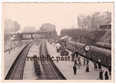 #1 Photo Hamburg Train Railway Steam Locomotive Bridge Railway Tracks, 1950s (A48)
