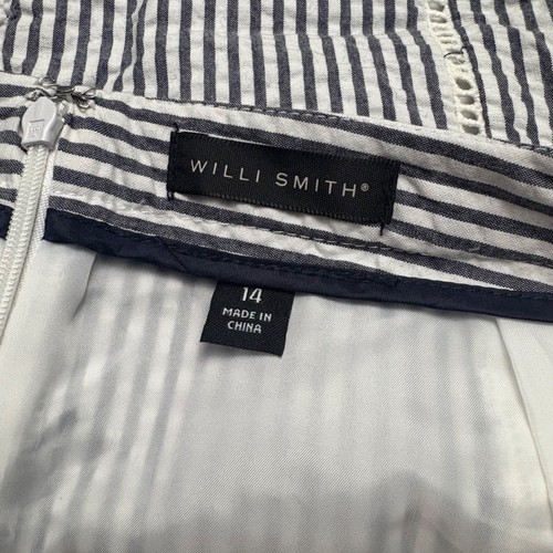 Gonna donna Willi Smith taglia 14 gessato bianco grigio linea mini estate primavera - Foto 7 di 10