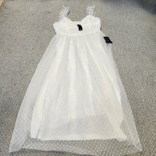Lulus White Mesh Overlay Dress Size Large NWT