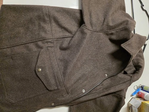 Filson Garment Men’s Brown Wool Mid-Length Jacket Zip/Button Front Size XXL image 5