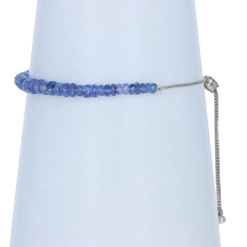 Pulsera Bolo de Zafiro y Circón Relleno de Vidrio Plata - 925 1.00ctw Ajustable Foto 3 de 4