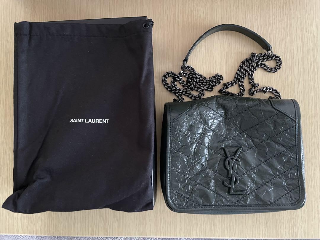 Borsa a tracolla Saint Laurent Niki catena verde