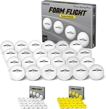 Foam Flight Practice Golf Balls - Choose White or Yellow - Pack of 24