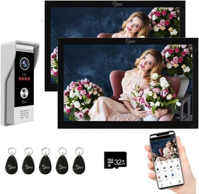 1080P Doorbell Camera,2PC10Inch Full Touch Monitor,3 in 1 Unlock,TUYA WiFi Smar