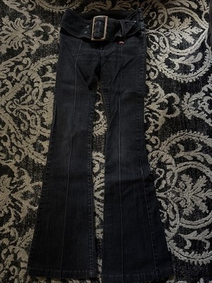 Miss Sixty ONEWAY Gürtel Jeans Grau-Schwarz W 26 Schlag