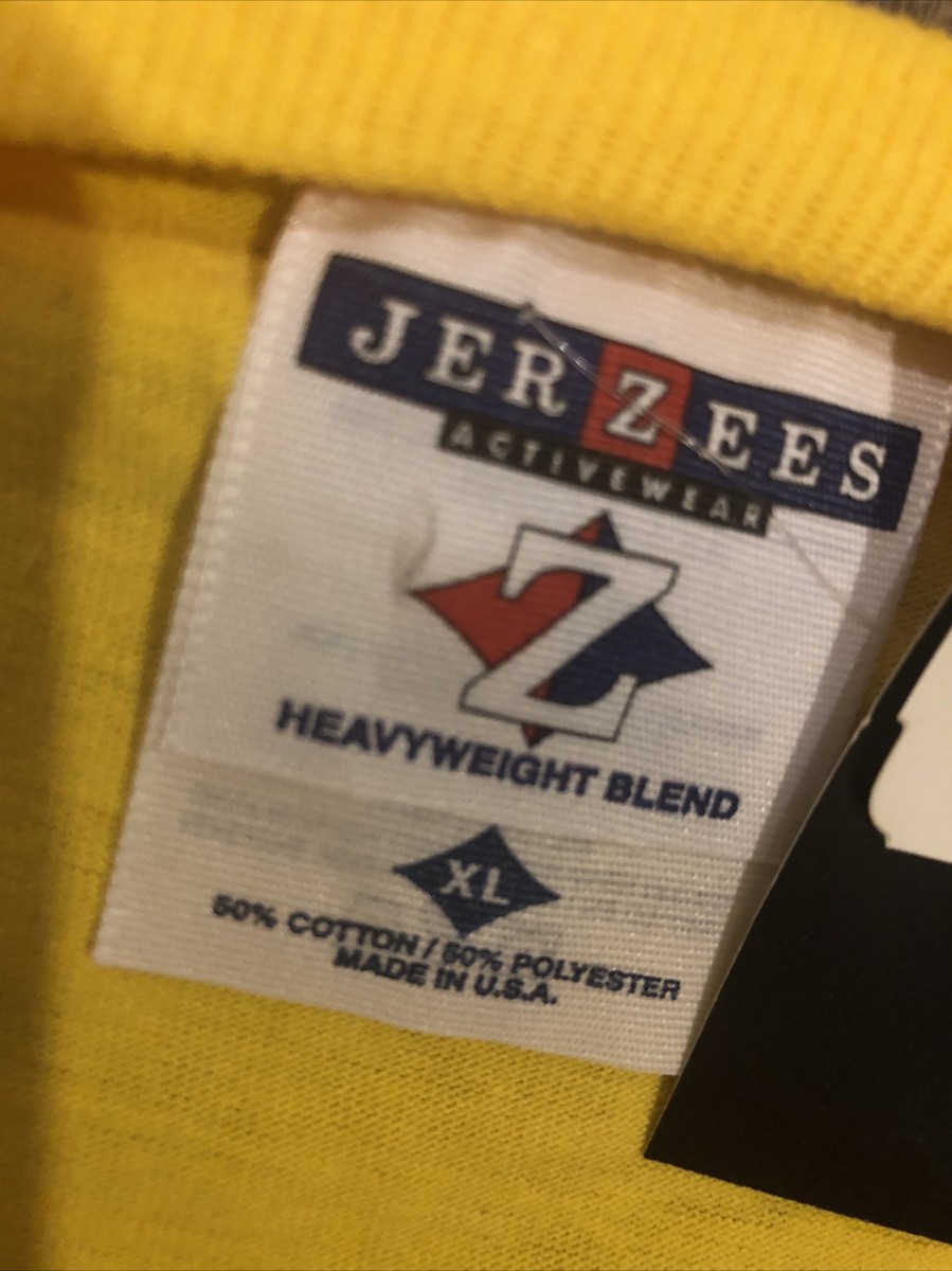 90s00s K RECORDS JERZEES Tシャツ XL Vintage 1998 Jerzees Yellow T-Shirt XL Blank NEW W/ TAGS USA NICE