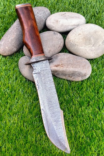 Fixed Blade Knife with Sheath 13.5 Inch Handmade Custom Damascus Hunting Knife - Picture 9 of 14