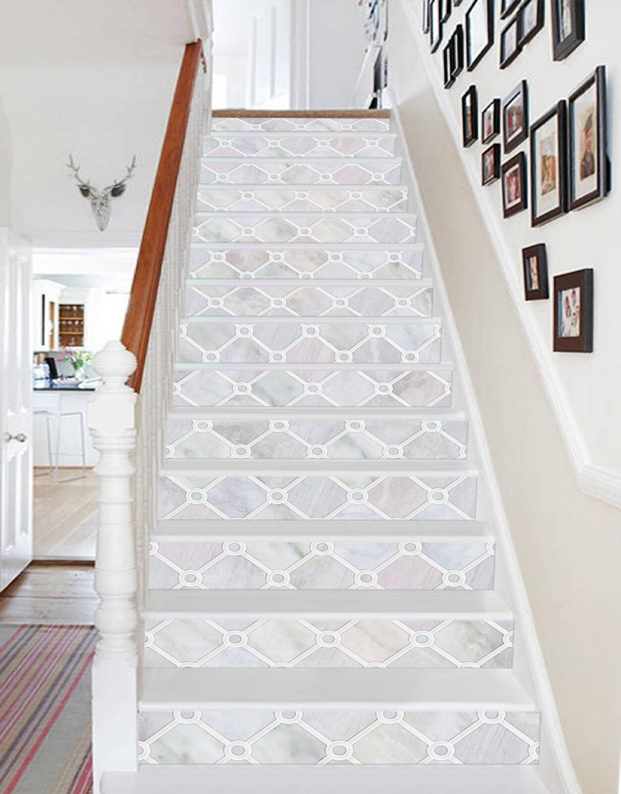 3D Popular Color Grid 1 Tile Marble Stair Riser Decoration Mural Vinyl Wallpaper Cena wysyłkowa