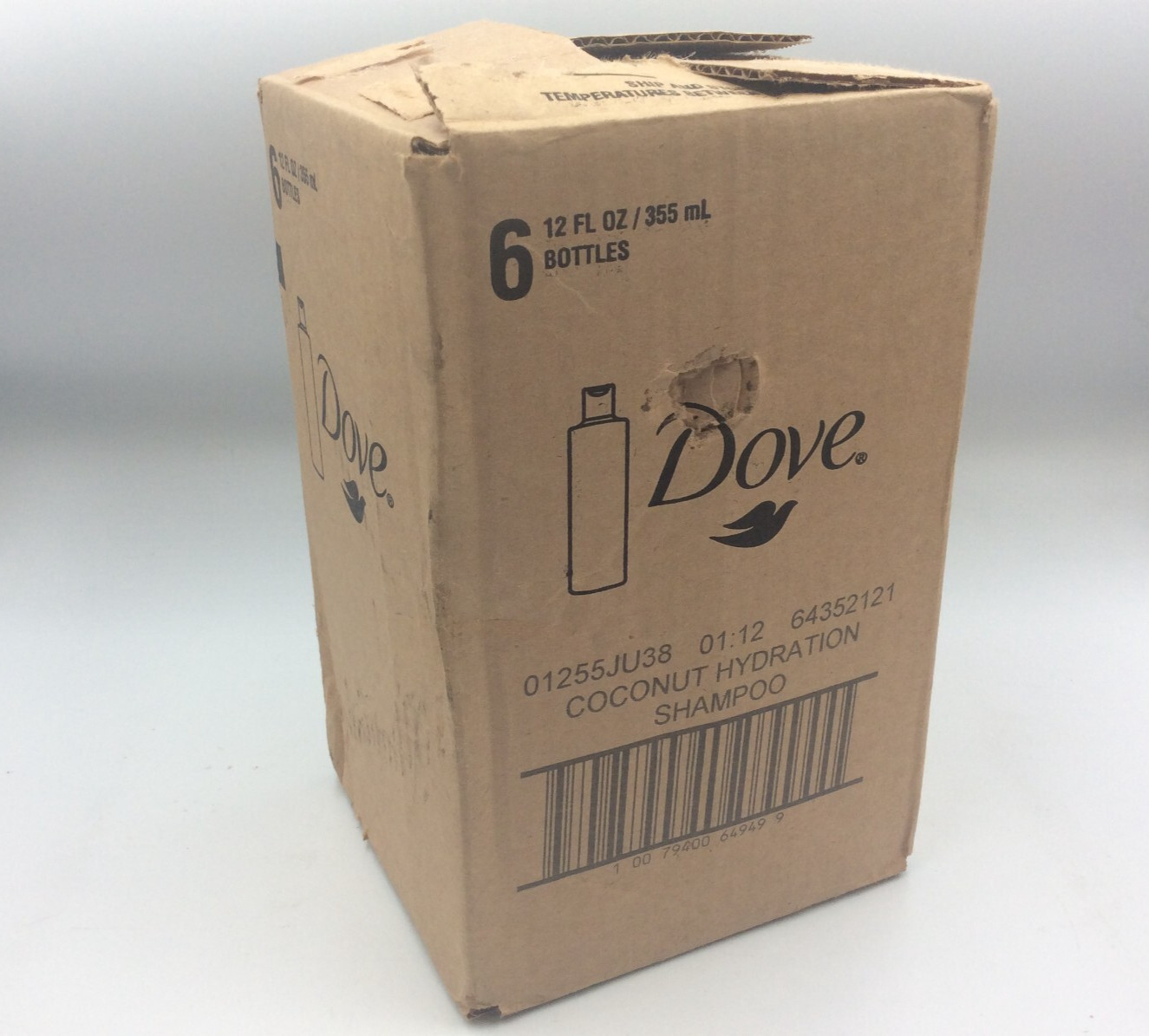 Dove Shampoo Coconut & Hydration for Dry Hair Bio-Protein Care, 12 oz, CASE OF 6