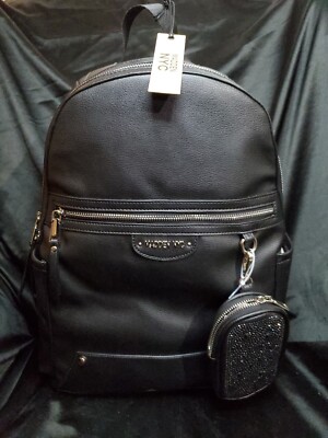 Madden NYC MBM CAT #C2702 Dome 17  Laptop Backpack with Pouch, Black