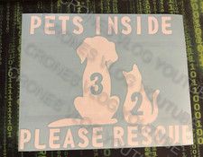 Emergency Dog Cat inside Fire safty rescue Window DECAL/STICKER ANY COLOR / SIZE