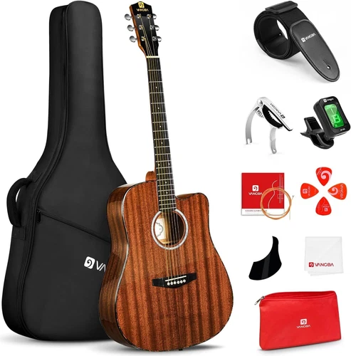 Acoustic Guitar Cutaway Acoustic Guitar Dreadnought Full Size 41 Inch Acustic...