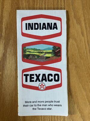 #ad Texaco Map Indiana Indianapolis Fort Wayne 1970 Gas Oil Advertising Folding $9.75