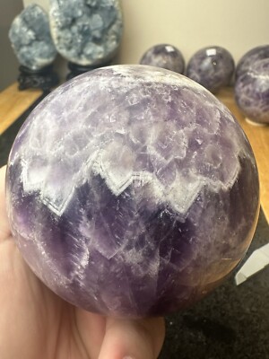 Großer Traum Chevron Amethyst Kugel Natur Edelstein Kristall 1080g M29