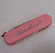 EDDIE BAUER Swiss Army Knife Logo Retired Wenger Esquire Pink Vintage Keychain