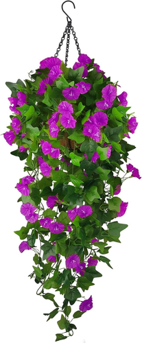 Artificial Fake Hanging Flowers Plants Basket for Spring Outdoor outside Decorat - Picture 7 of 12