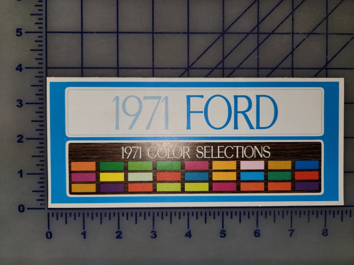 1971 Ford Car Exterior Color Brochure Folder Mustang Torino