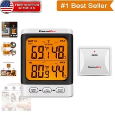Accurate Indoor/Outdoor Thermometer with 3.3" Backlit Display & Remote Sensor
