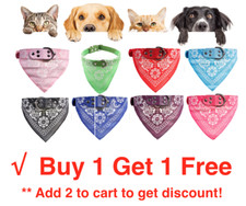 Adjustable Dog Bandana Collar Puppy Neckerchief Scarf Cat Pet CUTE Buckle BOGO