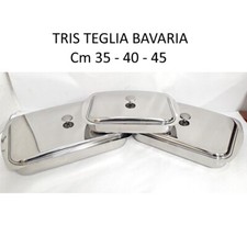 MS BAVARIA SET TRIS TEGLIA IN ACCIAIO INOX 18/10 CON COPERCHIO Cm 35 - 40 - 45