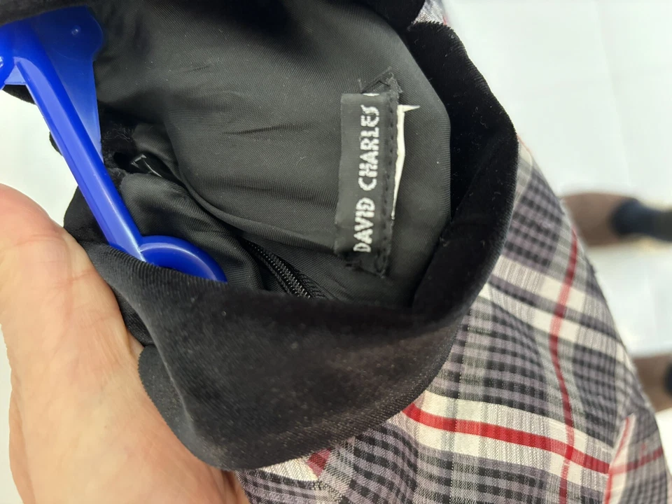 Vestido David Charles Niñas 10 Negro Mezcla Seda Cuadros Preppy Cremallera Completa Juvenil Foto 3 de 3