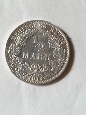 1/2 Mark 1913 A Silber Deutsches Reich Vorz&uuml;glich Wilhelm II. Kaiserreich