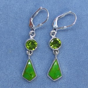 Dainty Australian Gaspeite Peridot Leverback Earrings Sterling Image Is Loading Dainty Australian Gaspeite Amp Peridot Leverback Earrings Sterling