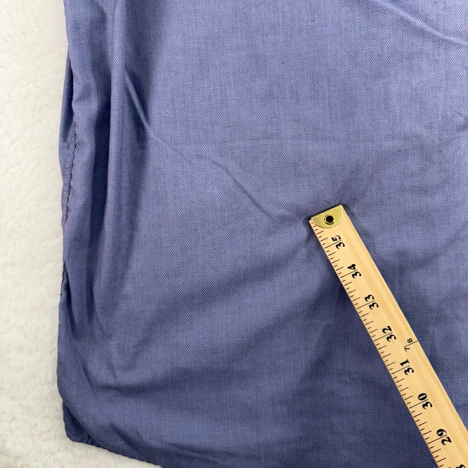 Manzini Uomo Dress Shirt Mens 17 34/35 Blue Stripe 100% Combed Cotton *STAINS* - Image 4 of 4