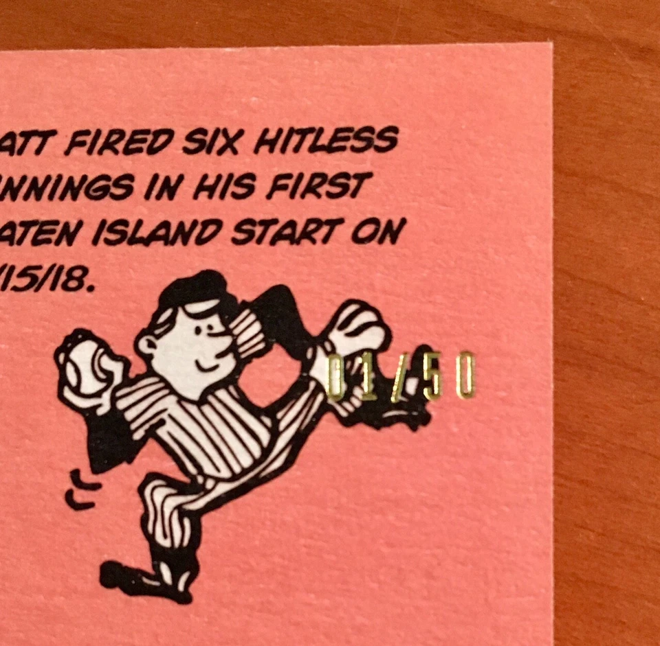 2018 Topps Heritage Minors MATT SAUER Black Border #'d 1 of /50 New York Yankees - Image 3 of 3